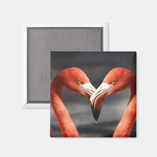Roze Flamingo Love Magnet (Voorkant / Achterkant)