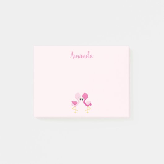 roze flamingo Love Post-it® Notes (Voorkant)