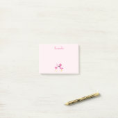 roze flamingo Love Post-it® Notes (Op bureau)