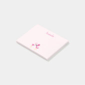 roze flamingo Love Post-it® Notes (Schuin)