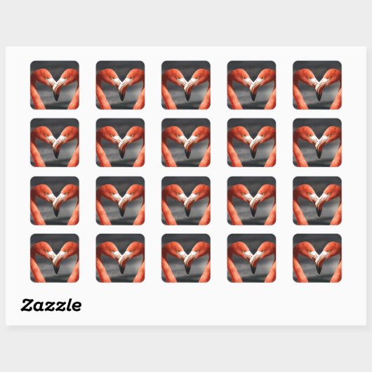 Roze Flamingo Love Sticker (Vel)