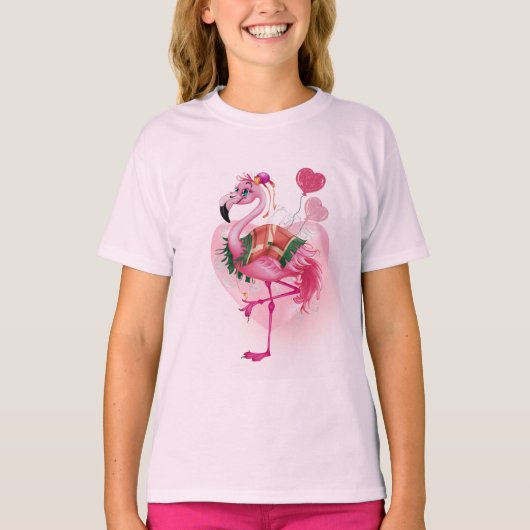 Roze Flamingo Lover T-shirt (Voorkant)