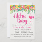Roze Flamingo Luau Baby shower Uitnodiging (Voorkant)