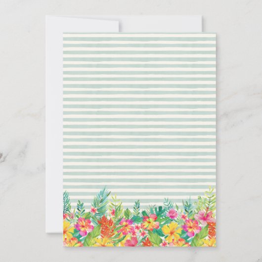 Roze Flamingo Luau Baby shower Uitnodiging (Achterkant)