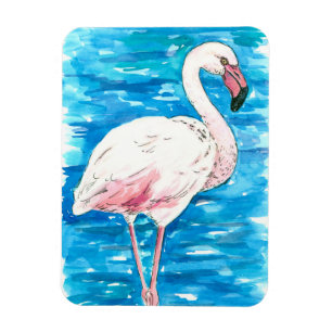 Roze flamingo magneet