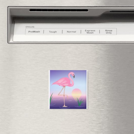 Roze Flamingo Magnet (Insitu (Vaatwasser))