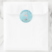Roze Flamingo Mam Baby shower Favor Sticker (Tas)