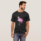 Roze Flamingo Mam Bird Kerstwedstrijd Familie T-shirt (Voorkant volledig)
