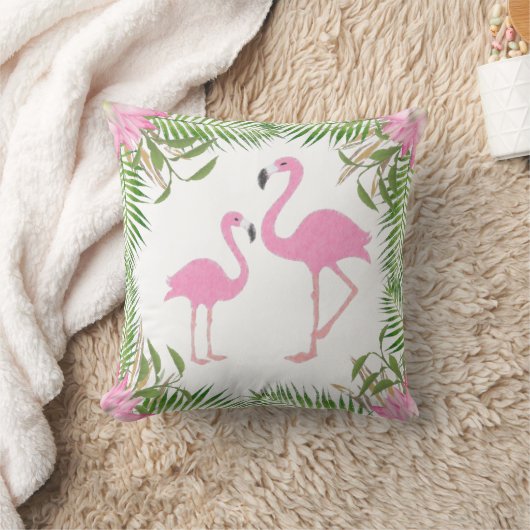 Roze Flamingo Mam en Baby Kussen (Deken)