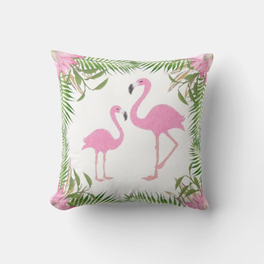 Roze Flamingo Mam en Baby Kussen (Voorkant)