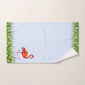 Roze Flamingo & Meadow met Flowers op Light Blue Bad Handdoek (Handdoek)