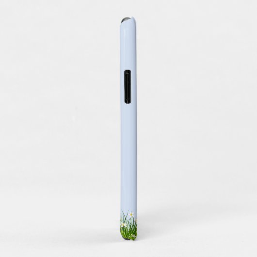 Roze Flamingo & Meadow met Flowers op Light Blue Case-Mate iPhone Case (Achterkant/rechts)