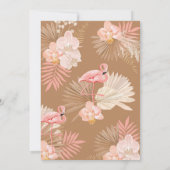 Roze flamingo meisje baby shower kaart (Achterkant)