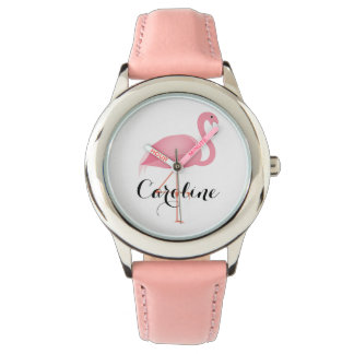 Roze flamingo meisje horloge