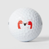 Roze Flamingo Meisje Tropische Vogel Strand Golfballen (Voorkant)