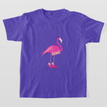 Roze Flamingo - Meisjes' Basic T-Shirt