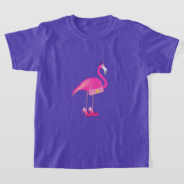 Roze Flamingo - Meisjes' Basic T-Shirt