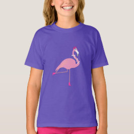Roze Flamingo - Meisjes' Basic T-Shirt