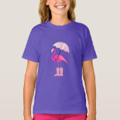 Roze Flamingo - Meisjes' Basic T-Shirt (Voorkant)