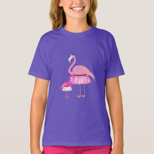 Roze Flamingo - Meisjes' Basic T-Shirt