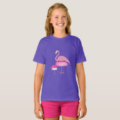 Roze Flamingo - Meisjes' Basic T-Shirt (Voorkant volledig)