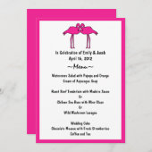 Roze Flamingo Menu Kaarten (Voorkant / Achterkant)