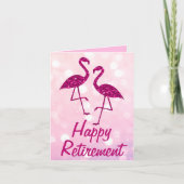 Roze flamingo met aangepaste tekst ter gelegenheid kaart (Voorkant)