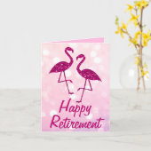 Roze flamingo met aangepaste tekst ter gelegenheid kaart (Gele Bloem)