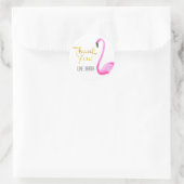 Roze Flamingo met Faux Gold Folie, Dank u Ronde Sticker (Tas)