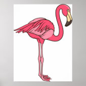 Roze flamingo met lange benen poster (Voorkant)