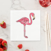 Roze flamingo met lange benen servet (Insitu)