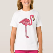 Roze flamingo met lange benen t-shirt (Voorkant)