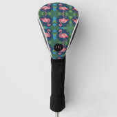  roze flamingo met naam golfheadcover (Voorkant)