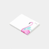 Roze flamingo met palmbomen post-it® notes (Schuin)