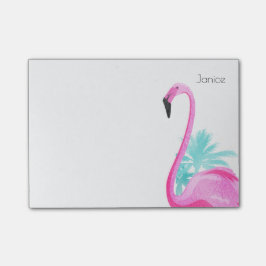 Roze flamingo met palmbomen post-it® notes