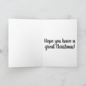 Roze flamingo met rode cartoon kerstmuts feestdagen kaart (Binnen)