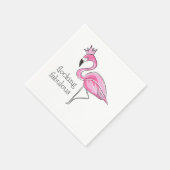 Roze Flamingo met Roze Kroon Flocking Fantastisch Servet (Hoek)
