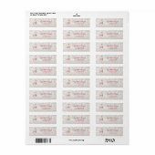 Roze flamingo met Santa Hat, Glittery Bokeh Etiket (Full Sheet)