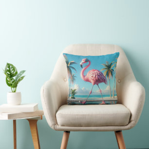 Roze Flamingo met Sportschoenen Kussen