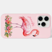 Roze Flamingo met Tropische Bloemen Case-Mate iPhone Case (Achterkant (horizontaal))