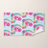 Roze Flamingo met Tropische Fruits Patroon Bad Handdoek (Handdoek)