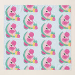 Roze Flamingo met Tropische Fruits Patroon Sjaal<br><div class="desc">Een chiffonsjaal met een patroon samengesteld uit een schattige illustratie - roze flamingo met watermeloenen en ananassen. Roze en groene kleurenschema. Summery en tropisch.</div>