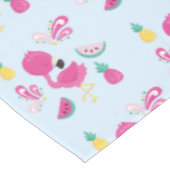 Roze Flamingo met Tropische Fruits Patroon Tafelkleed (Gekanteld)
