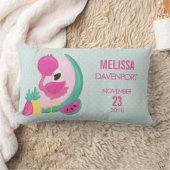 Roze Flamingo met Vers Vruchten Baby Geboorte Kussen (Deken)