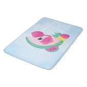 Roze Flamingo met Watermeloen en ananas Badmat (Gekanteld)