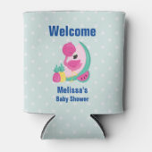 Roze Flamingo met Watermeloen en ananas Blikjeskoeler (Voorkant)