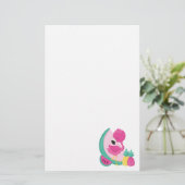 Roze Flamingo met Watermeloen en ananas Briefpapier (Staand voorkant)