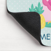 Roze Flamingo met Watermeloen en ananas Muismat (Hoek)