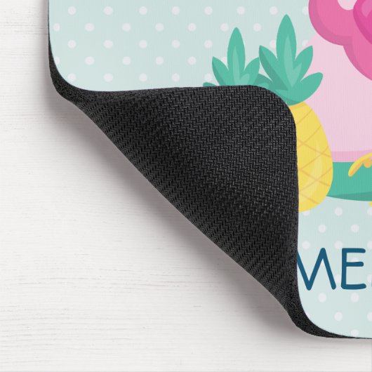 Roze Flamingo met Watermeloen en ananas Muismat (Hoek)