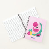 Roze Flamingo met Watermeloen en ananas Notitieboek (Binnen)